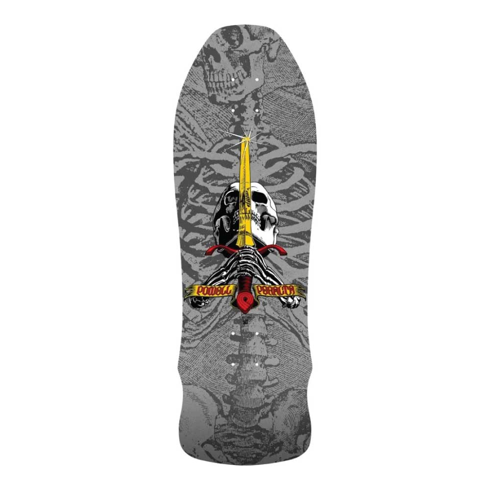 Powell Peralta - Geegah Skull & Sword Silver Deck 9.75